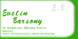 evelin barsony business card